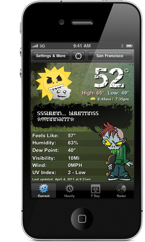 Get weather zombie for your iphone